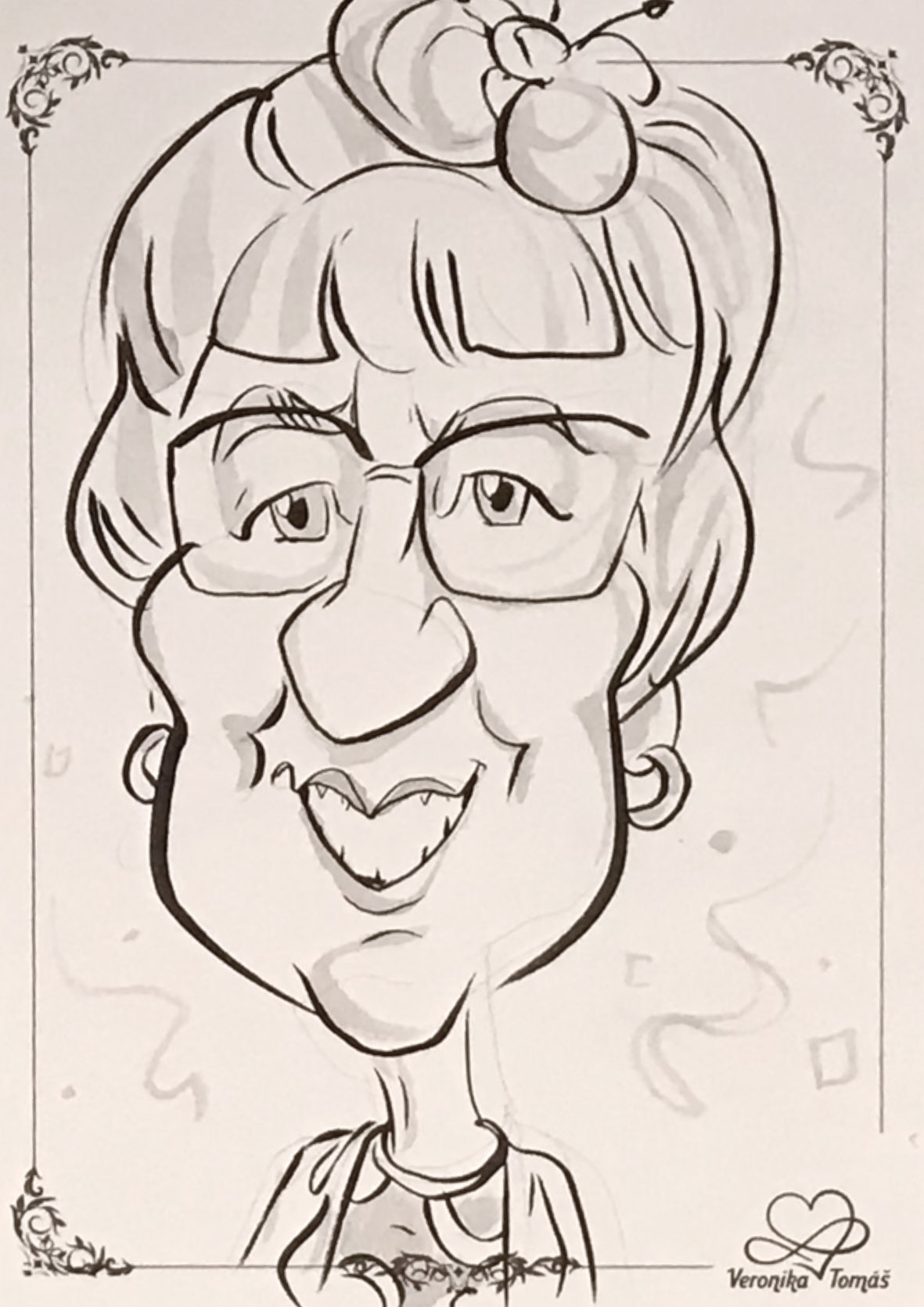 karikaturista na svatbu