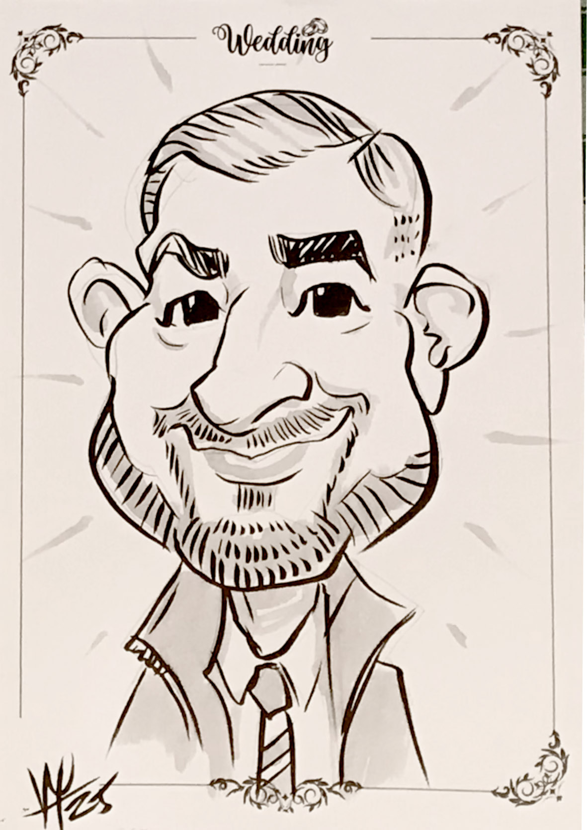 karikaturista na svatbu