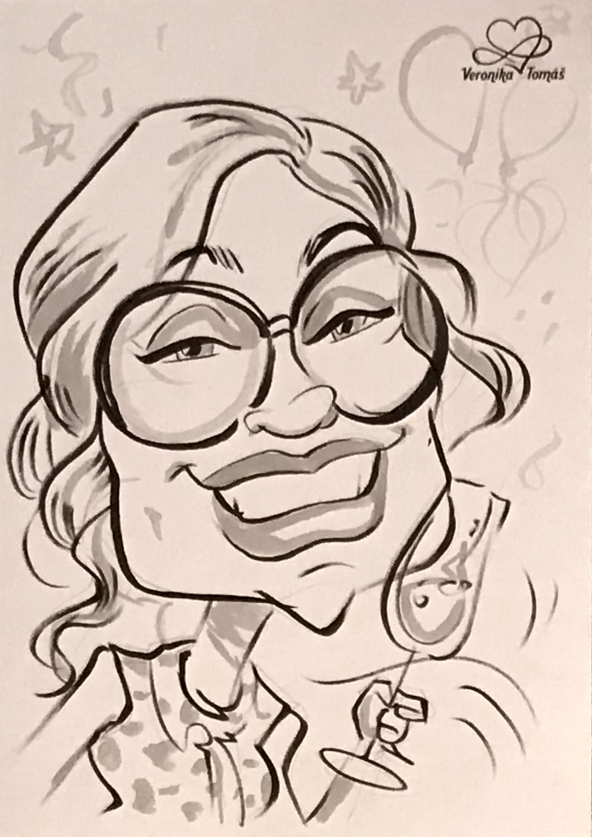 karikaturista na svatbu