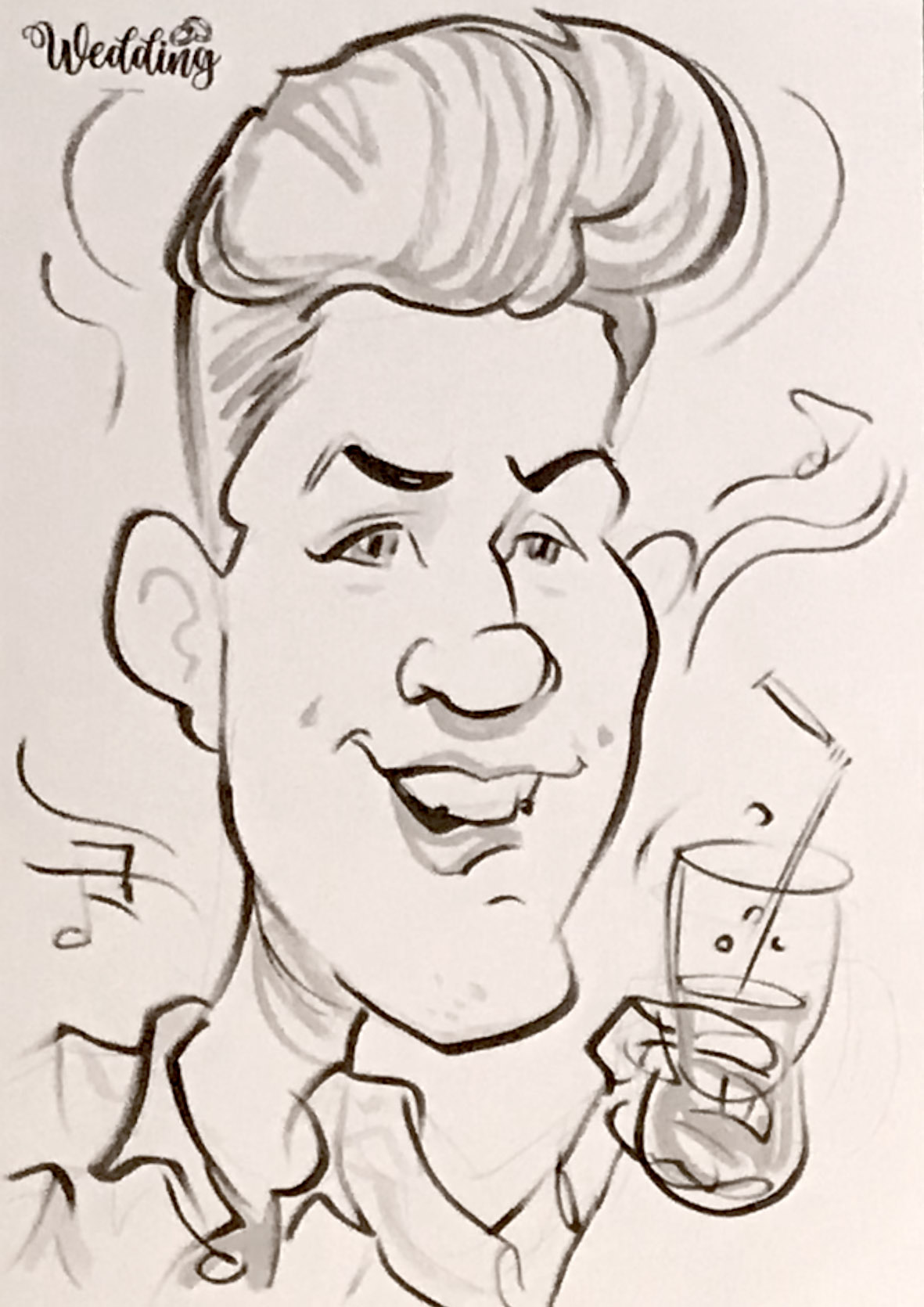 karikaturista na svatbu